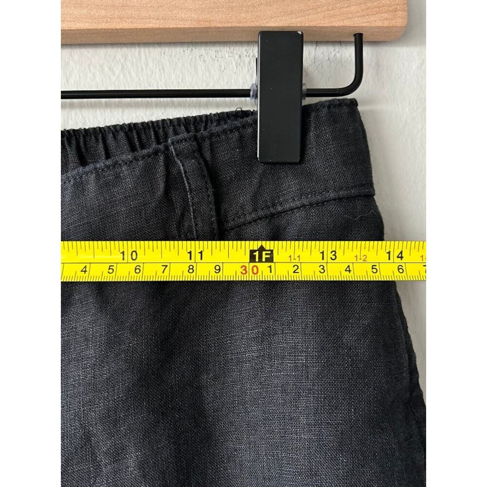 J.Crew Re-Imagined 100% Linen Wide Leg Cropped Pants Black XSP Petite - Picture 9 of 11